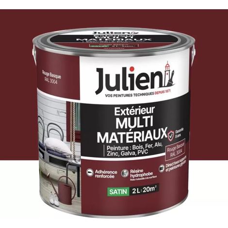 Peinture Extérieur Multi-matériaux Julien Rouge Basque 2 L (1/2)
