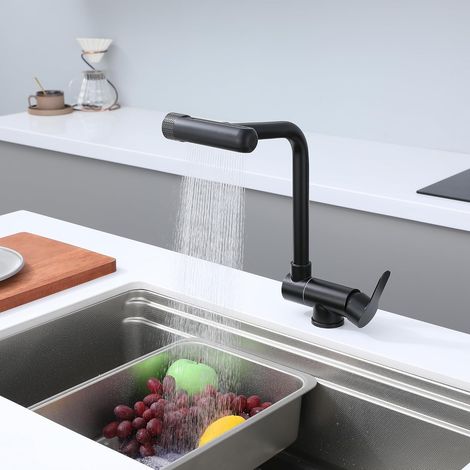 Mitigeur Cuisine Rabattable, Robinet Cuisine Rabattable Avec 4 Jets Modes,robinet Cuisine Pliable Pour Fenêtre,Mitigeur Evier Cuisine En Acier Inoxydable 304 Brossé (1/5)