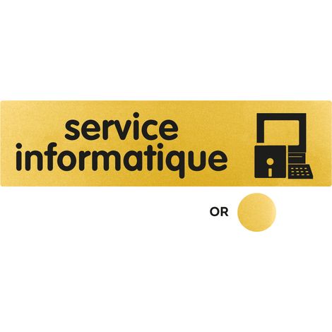 Plaque de porte Service informatique - Classique or 170x45mm - 4491080