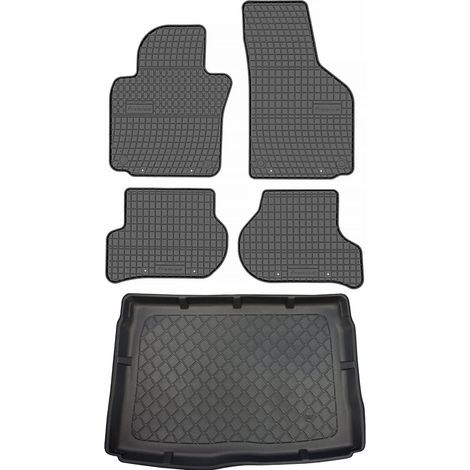 Set di tappetini in gomma per auto e tappetino per bagagliaio per Volkswagen Golf VI Hatchback dal 09.2008 al 09.2012.
