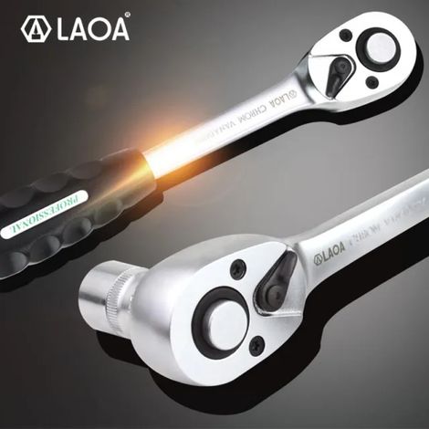 LAOA – clé à douille à cliquet à 36 dents, 1/4, 3/8, 1/2 pouces, couple élevé, clé rapide en acier cr-v, outils de réparation automobile à dégagement rapide (1/5)