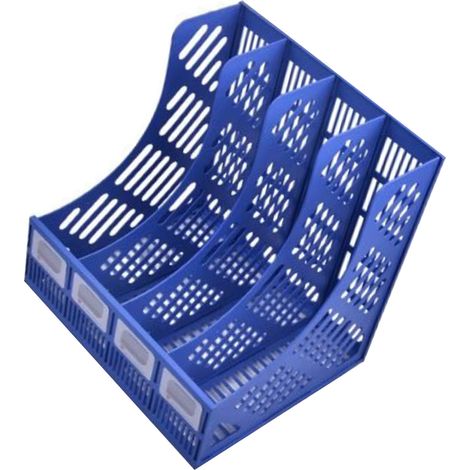 Zeitschriftenablage mit großem Fassungsvermögen und 4 vertikalen Fächern – Schreibtisch-Organizer für Zuhause, Schule und Büro (1/5)