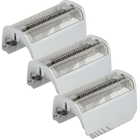 vhbw 3x Doppelscherfolie kompatibel mit Braun 4875, 4876, 4840, 4845, 5493, 5491, 5492, 4835, 4775 Elektrorasierer + Rahmen, silber