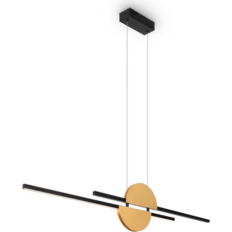 Maytoni Skyline Lampada a sospensione moderna da soffitto, colore nero, 4000K, 800lm, paralume in ottone (1/4)