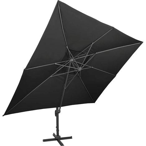 Maison Exclusive - Parasol de jardin déporté avec double dessus noir 400 x 300 cm (1/5)