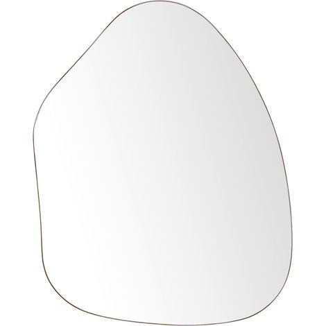 Miroir Mural Moderne et Minimaliste en Métal Doré 70 x 92 cm Forme Irrégulière Cadre en Fer Puteaux