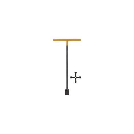 Clé multifonctionnelle en T pour compteur d'eau Acier durable Outil utilitaire 4 voies pour vannes et robinets 41x19.5cm (1/5)