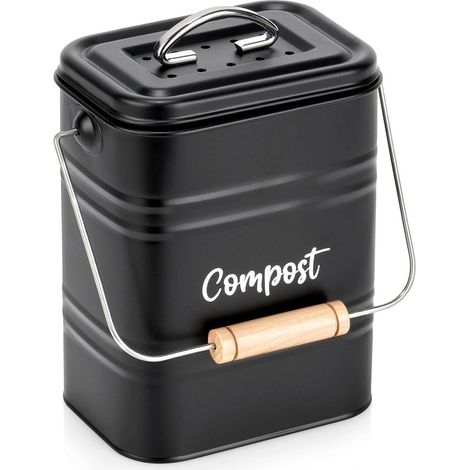 Kitchen compost bin with carbon filter 5l black 235492738 (1/5)