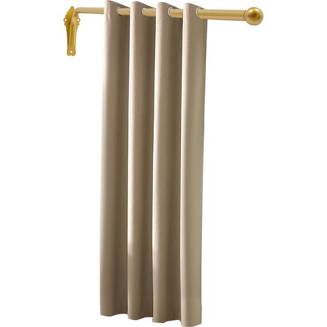 Tringle de rideau avec support d'affichage, bras pivotant à charge lourde avec embouts, 25 mm de diamètre, tringle pour rideaux de salon et salle de bain, 120 cm (Or) (1/5)
