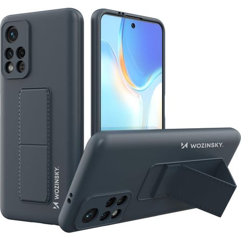 Étui Wozinsky avec support intégré, en silicone, pour Xiaomi Redmi 10, bleu marine. (1/5)
