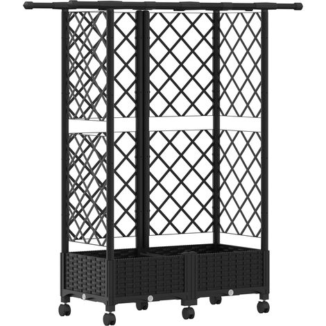 Maison Exclusive - Letto Rialzato con Griglia e Tetto Nero 124 x 40 x 127 cm PP (1/5)