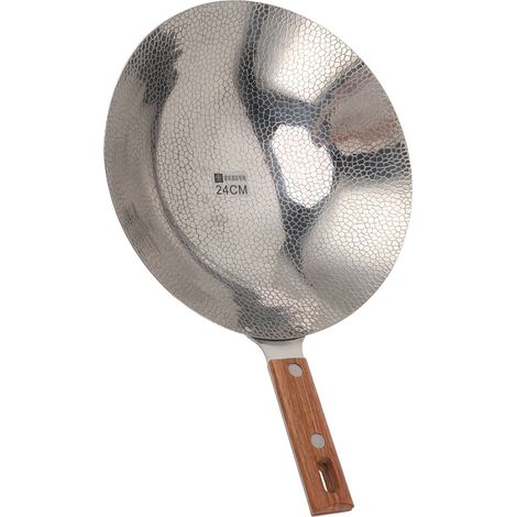 Bratpfanne mit Holzgriff, schnell aufheizend, Edelstahl 304, vielseitig einsetzbar, antihaftbeschichtet, 24 cm (1/5)