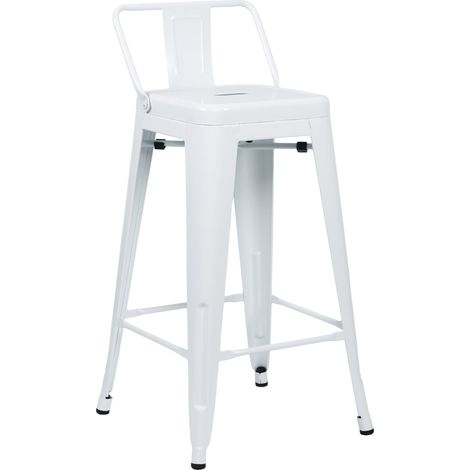 Taburete Alto Industrial Apilable de Acero 41x41x85cm Thinia Home