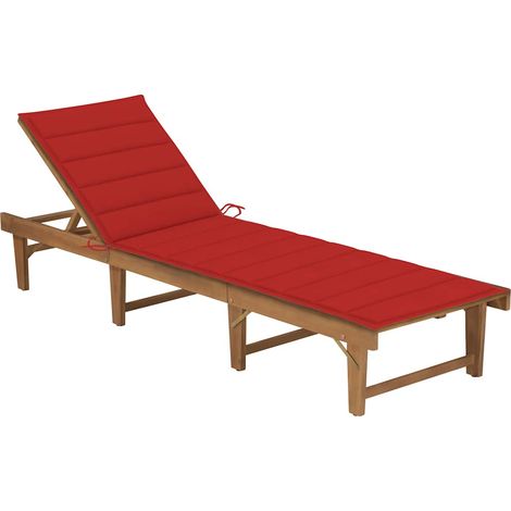 vidaXL Tumbona plegable con cojín madera maciza de acacia (1/5)