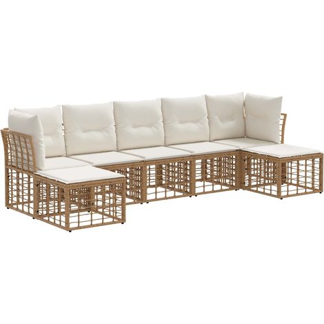 Maison Exclusive - Set di divani da esterno Naturale Poliestere