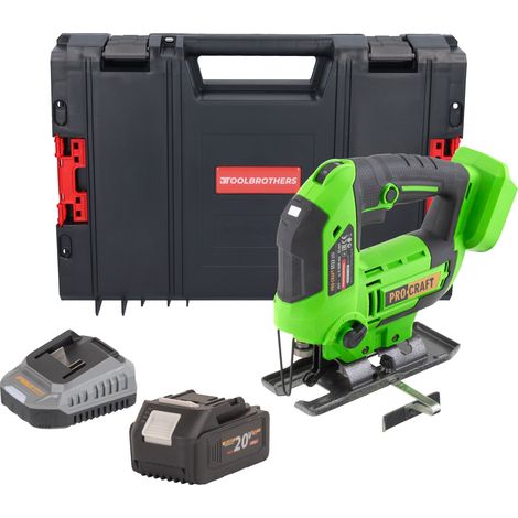 Procraft ST22 Akku Stichsäge 20 V 80 mm Brushless + 1x Akku 4,0 Ah + Ladegerät + RHINO Toolcase (1/5)
