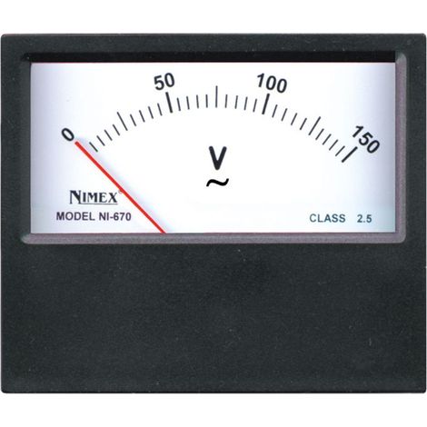 Voltmetro analogico da pannello, per tensione AC, 70x60mm, portata 15V (1/2)