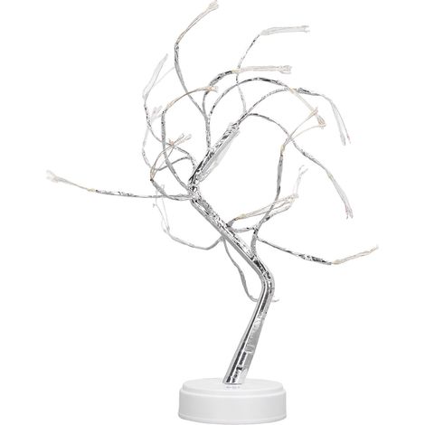 LED-Lichterkette mit Kupferdraht, Lichterbaum mit Perlen, Sternen-Nachtlicht mit Berührungsschalter, dekoratives Licht, silberne Zweige, 108 farbige Lichter (Batterien nicht enthalten) (1/5)