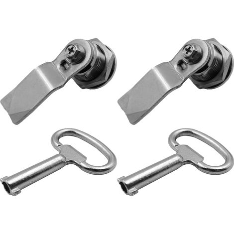 Lot de 2 serrures à Came avec clé à Douille pour Compteur de gaz électrique = boîte de Compteur pour Cylindre de 3/4" de Longueur, s'adapte sur Une épaisseur de Panneau maximale de 3/8" (1/5)