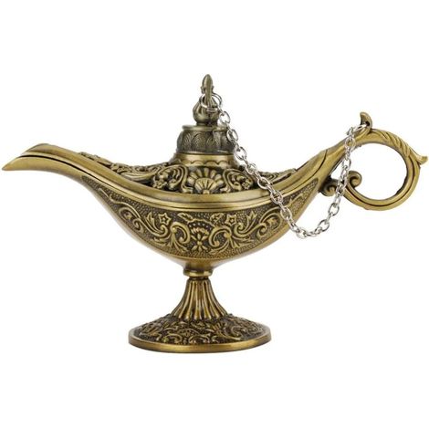 Metallgeschnitzte Aladdin-Lampe Magische Vintage-Heimdekoration Arabisches Kunsthandwerk Geschenk Sammlerstück (1/4)