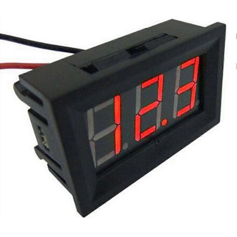 Voltmètre numérique LED miniature 0,36 pouce CC 2,4 V-30 V à 2 fils pour la surveillance de la tension de batterie. (1/5)