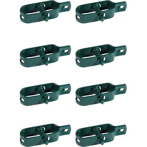 Ensemble de 8 tendeurs de ligne en plastique vert, adapté aux poteaux de jardin métalliques pour séchoir à clôture