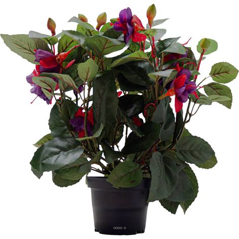 Fuchsias fleuries artificielles en pot, H 30 cm Pourpre-fuschia - couleur: Pourpre-fuschia