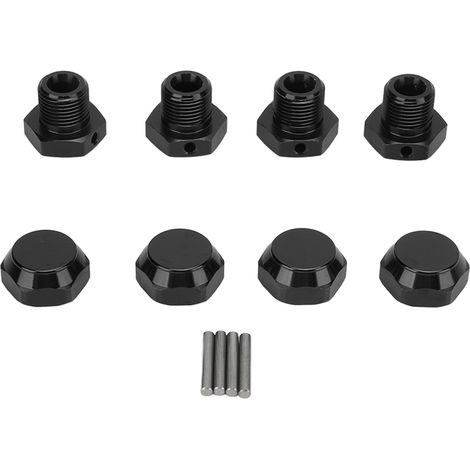 Kit 4 pièces adaptateur moyeu hexagonal en alliage d'aluminium pour voiture RC ARRMA 1/8, noir, professionnel (1/5)