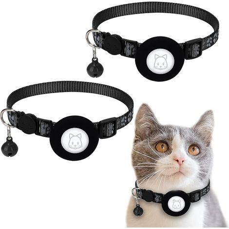 Collier réfléchissant pour chaton et chiot avec clochette et fermeture de sécurité, lot de 2 pièces (1/5)