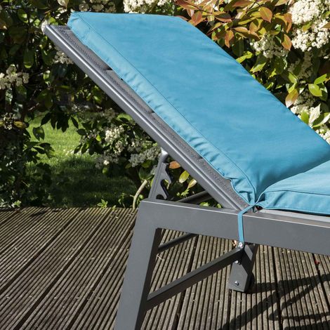 Coussin de bain de soleil en polyester bleu (1/7)