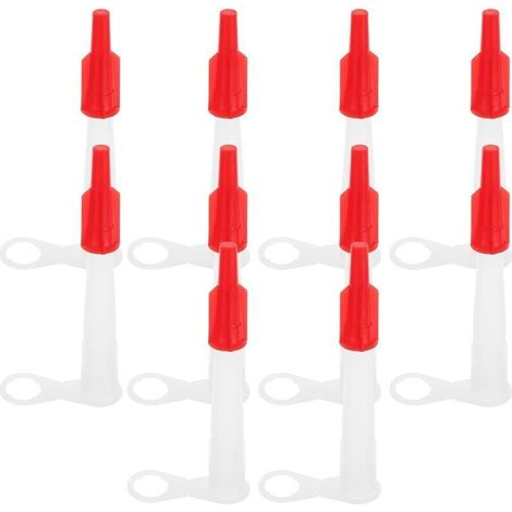 Lot de 10 set de Embouts de Calfeutrage Universels en Plastique ABS avec Capuchons Rouges, Buses Réutilisables pour Tubes de Mastic, Outil D’Application Précis pour Travaux (1/4)