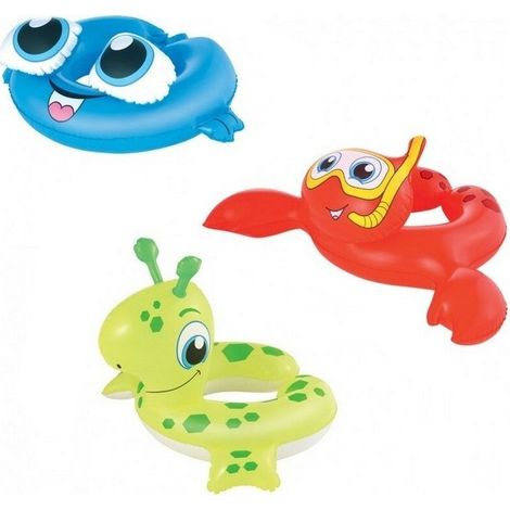 TRADE SHOP - Salvagente Gonfiabile Testa Animali 61cm Mare Giochi Spiaggia Piscina Nuoto -