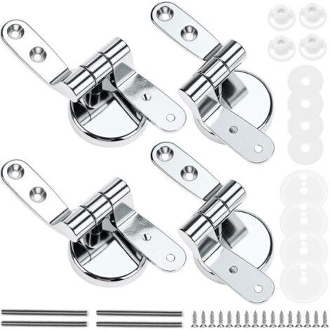 royaluxe-Attaches Charnière Abattant WC, Lot de 4 Charnières de Rechange pour Lunette de Toilette avec Fixations en Alliage,charniere abattant wc (1/5)