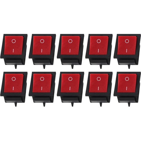 Lot de 10 interrupteurs à bascule 2 positions marche/arrêt 4 broches KCD4 résistants à la chaleur pour appareils ménagers (1/5)