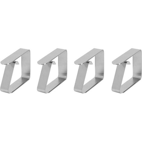 Pinces À Nappe - Acier Inoxydable 430 - Pour Tables Intérieures Et Extérieures - Résistantes Au Vent - 4 Pièces (1/5)