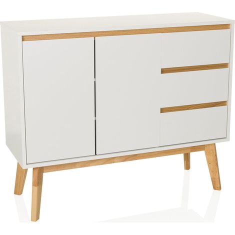 Sideboard / Kommode TAROLO I 97x34x80 cm 3 Schubladen 2 Türen weiß hjh LIVING