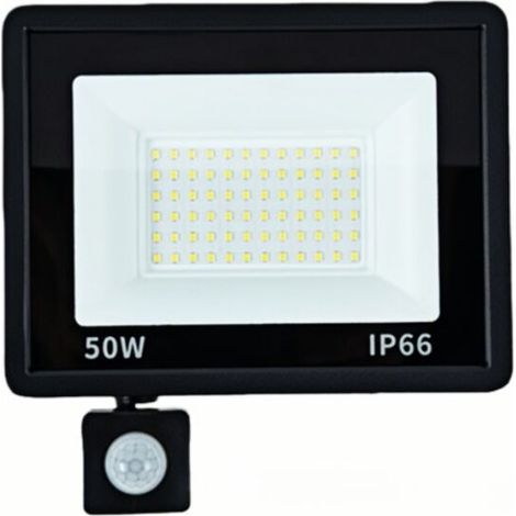 Projecteurs LED extérieurs 50 W (lot de 2) – détecteur de mouvement intégré, IP65, blanc froid 6500 K, design ultra-plat pour jardin et façade