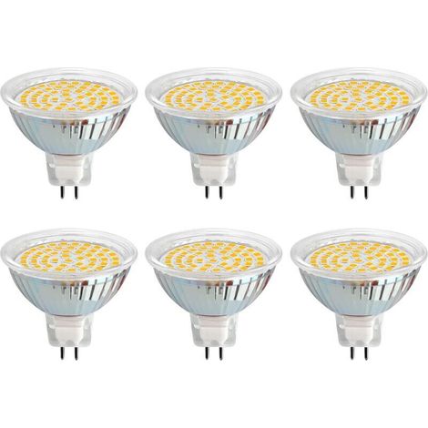 GU5.3 LED Bulb 12V 3W Warm White 3000K, Ø50mm, Equivalent to GU5.3 30W, 500LM, AC/DC 12V MR16 GU5.3 Recessed LED Spotlight for Outdoor Garden/Entrance/Terrace, Non-Dimmable, Pack of 6 [Energy Class (1/5)
