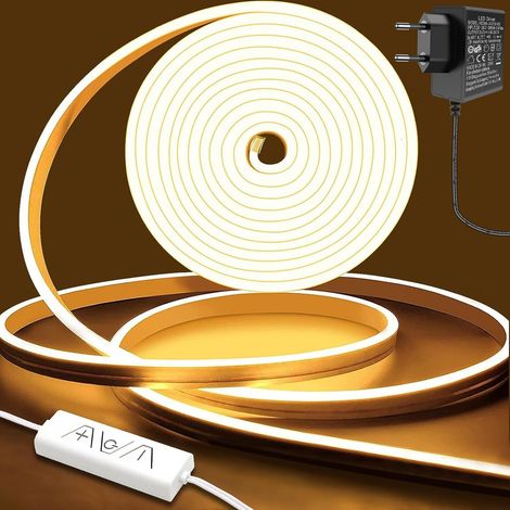 2M 24V IP65 Waterproof Flexible Neon LED Strip 240 LEDs with Power Supply and Controller for Home, Kitchen, Commercial Decoration. (1/5)