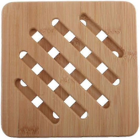 Lot de dessous de plat en bambou, carrés et ronds, 15 cm-15x15cm (1/5)