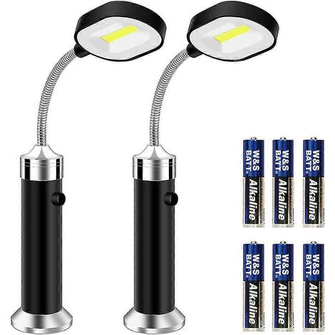 Lot de 2 lampes pour barbecue avec base magnétique, LED ultra-lumineuses, col de cygne flexible à 360°, résistantes aux intempéries, éclairage fonctionnel pour barbecue. (1/4)