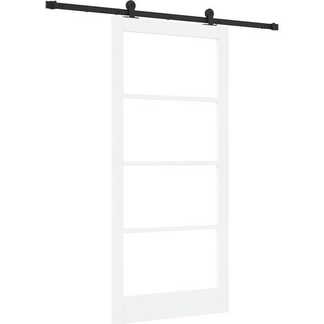 Maison Exclusive - Schiebetür ORKDAL Weiß und Schwarz 93 x 202 cm