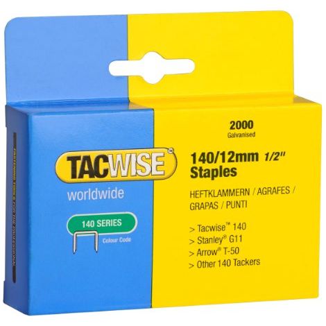 Tacwise 0348 Punti Galvanizzati Professionali, Tipo 140/12mm, Confezione da 2000 (1/4)