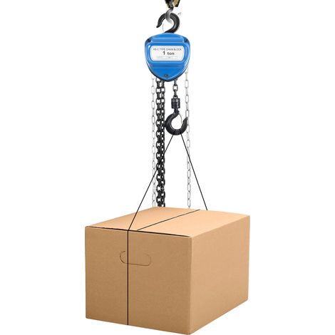 Crane Blue Tray Chain 4M 1T 1000KG Manual Hand Lift Steel Chain Block Hoist