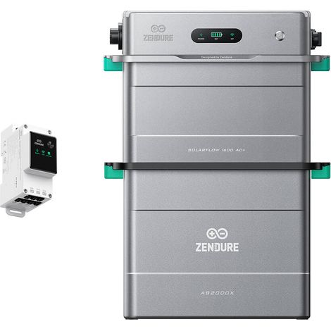 Zendure SolarFlow 1600 AC+ - Stockage AC Plug & Play, compatible avec panneaux solaires, HEMS ZENKI™ 1600W, 1,92 kWh extensible à 11,52 kWh, IP65. avec Compteur intelligent 3CT, AB2000L