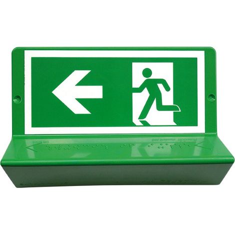 Signalisation en braille "évacuation à gauche"