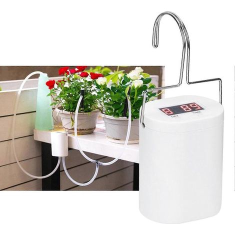 Kit d'arrosage automatique goutte à goutte pour plantes en pot avec minuterie et charge intelligente - Idéal pour le bureau et la maison (1/2)