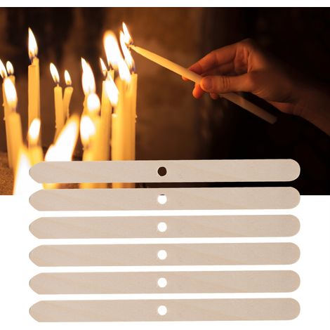 [Accessoires pour Fabrication de Bougies] Wick Centering Device Lot de 50 Supports de Mèche en Bois de Birch Réutilisable 114x10mm Tige Pré-perforée pour Candles (1/5)