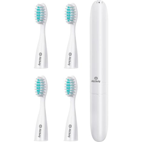 Brosse À Dents Électrique de Voyage Avec Têtes de Brosse de Rechange, Brosse À Dents Voyage Électrique Sonique Portable Étanche Ipx6 Fonctionnant Sur Piles - Étui Brosse A Dent Inclus (1/5)