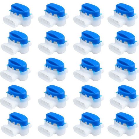 Mähroboter-Kabelverbinder – 20er-Pack – 314 Stecker – blaues, selbstabisolierendes Kabel